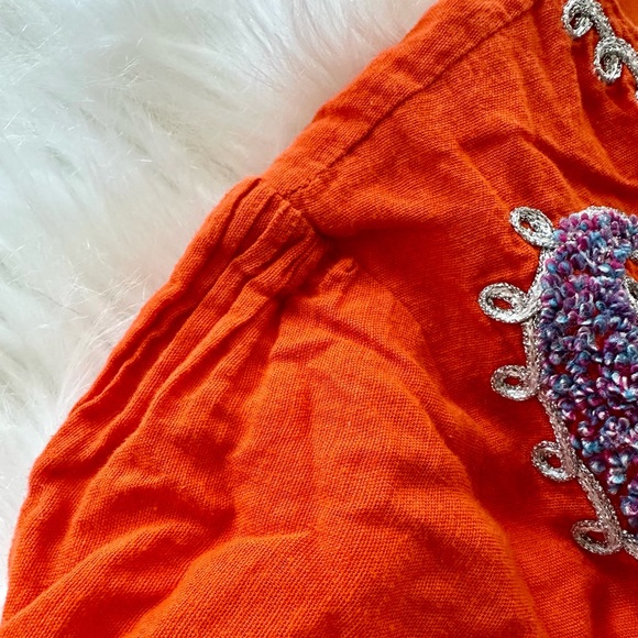 Anthropologie like Japanese Soulberry Bright Fun V-neck Orange Purple Dress - Picture 3 of 12